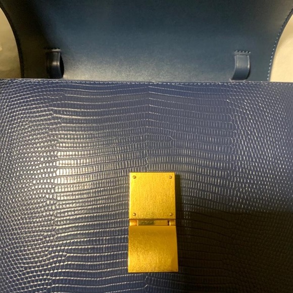 Box Bag in navy snakeskin - Picture 8 of 12